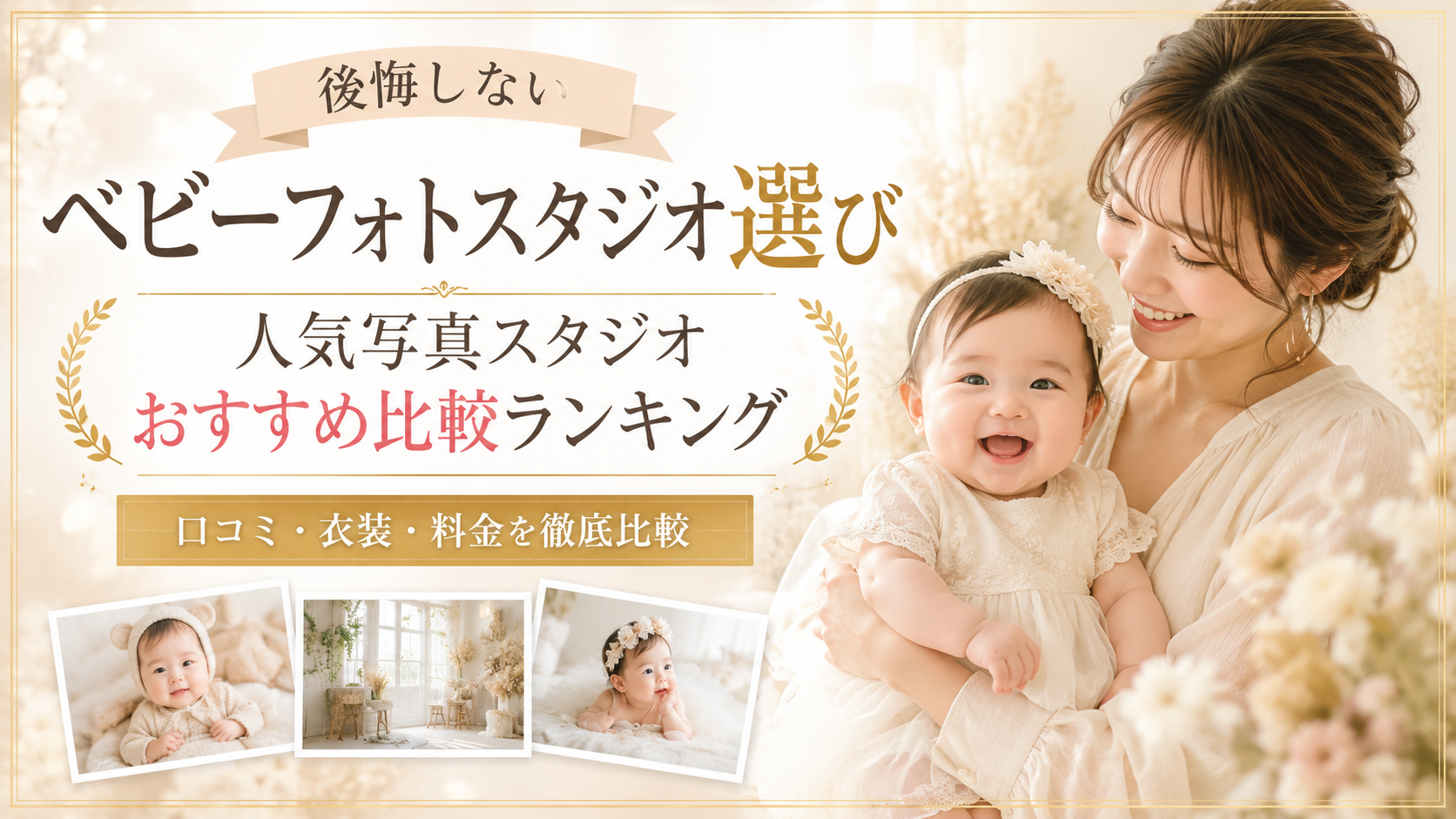 後悔しないベビーフォトスタジオ選び
人気写真スタジオ比較ランキング