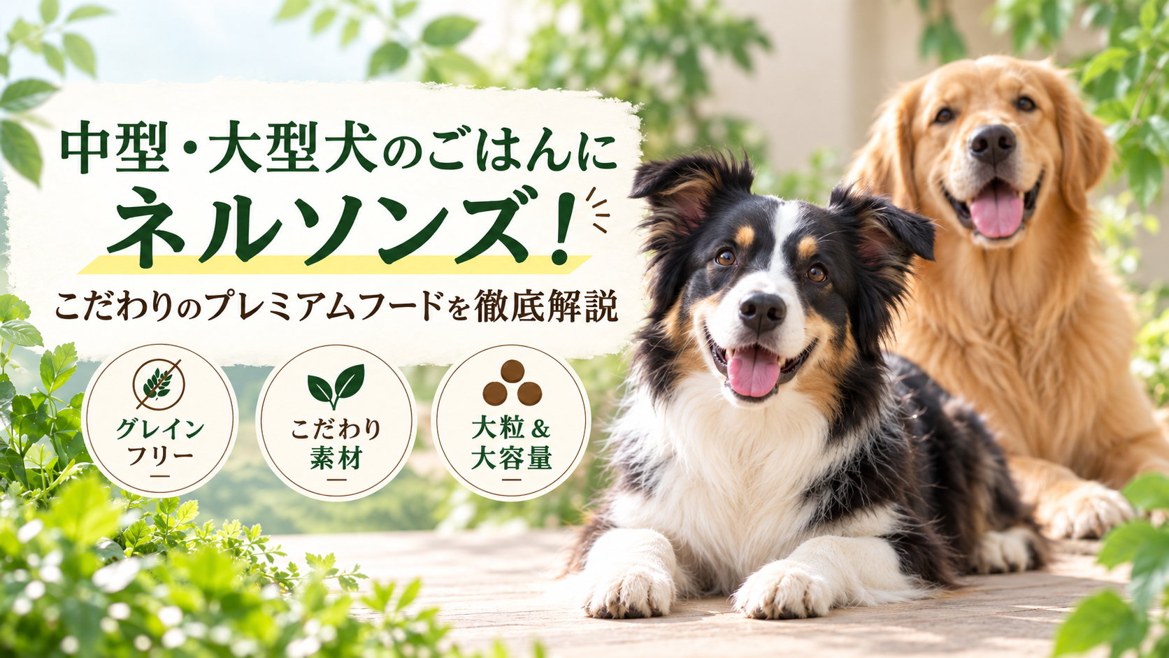 中型・大型犬のごはんにネルソンズ！こだわりのプレミアムフードを徹底解説